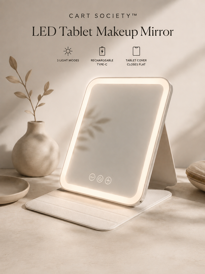 Cart Society™ LED Tablet Makeup Mirror