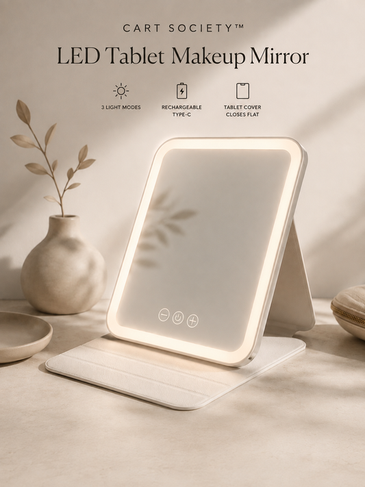 Cart Society™ LED Tablet Makeup Mirror